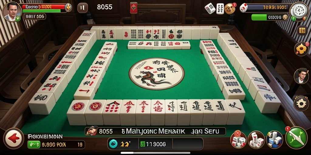 Tampilan menarik dari gameplay Mahjong 8055 yang memukau.