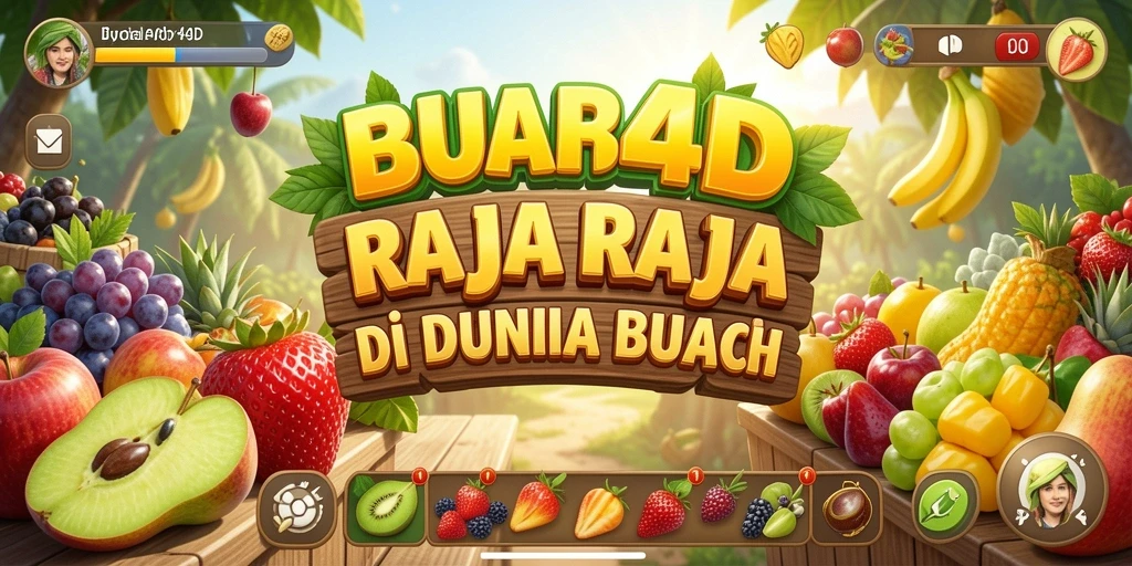 Screenshot gameplay BUAH4D menampilkan kebun buah yang berkembang.