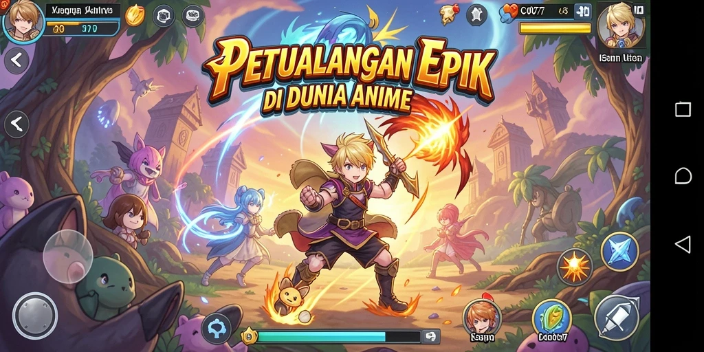 Tangkapan layar yang menampilkan karakter ikonik dalam gameplay Anime.
