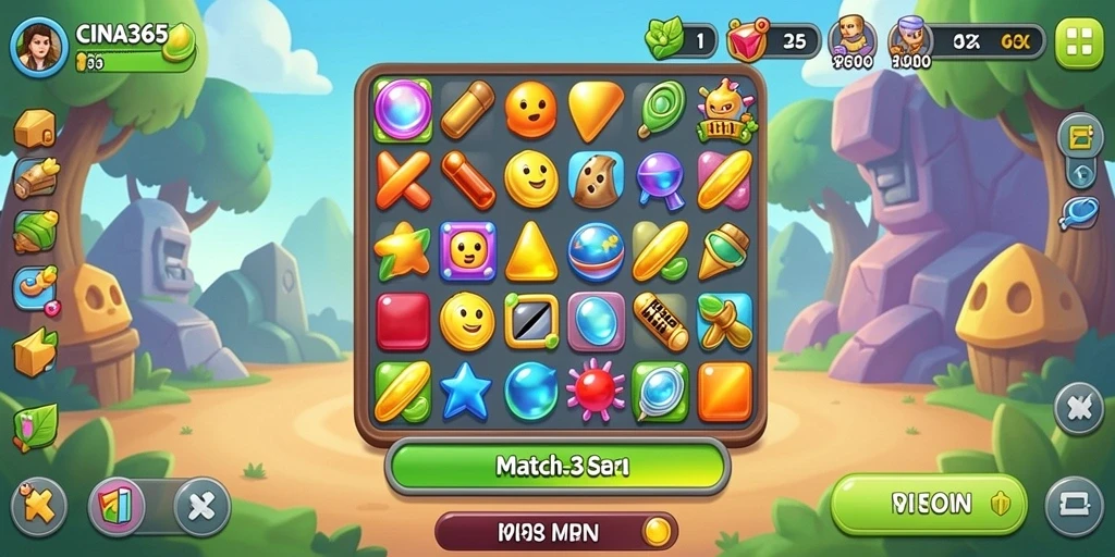 Tampilan gameplay CINA365 yang seru dan penuh warna.
