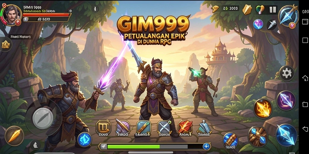 Gameplay mendebarkan dalam petualangan RPG GIM999.