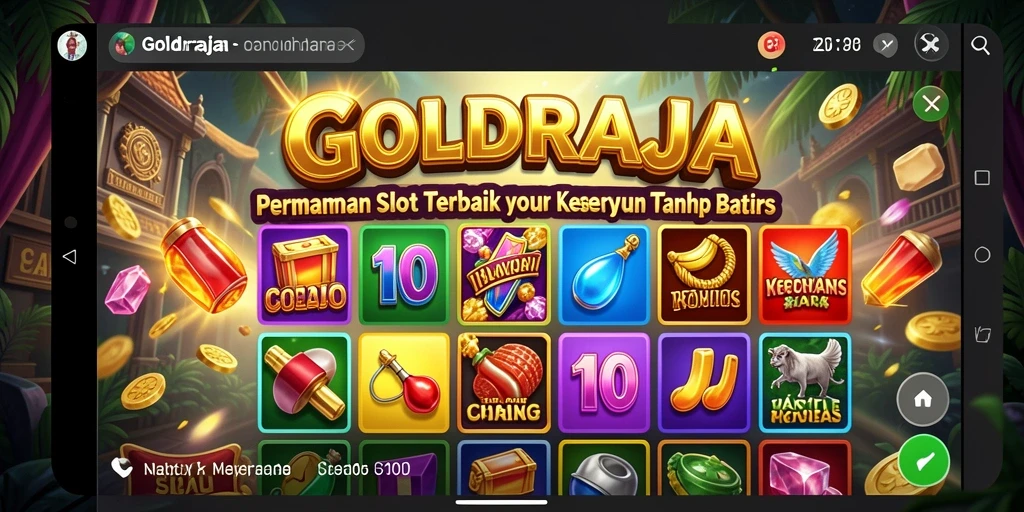 Tampilan screenshot gameplay <strong>GOLDRAJA</strong> dengan efek visual yang menawan.