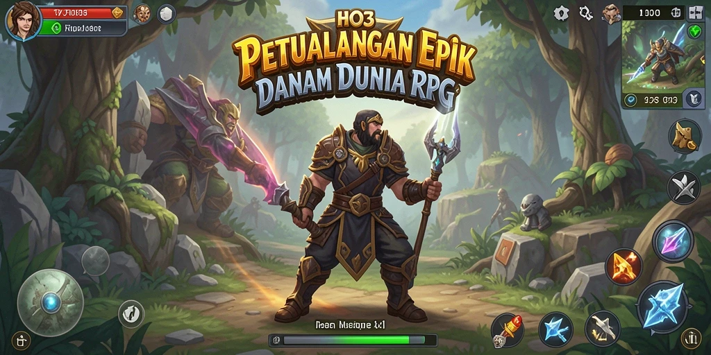 Tampilan gameplay HO3 menampilkan pertarungan epik dan eksplorasi dunia fantasi.