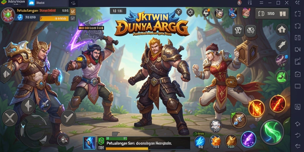 Tampilan gameplay JKTWIN yang menegangkan dan mengasyikkan.