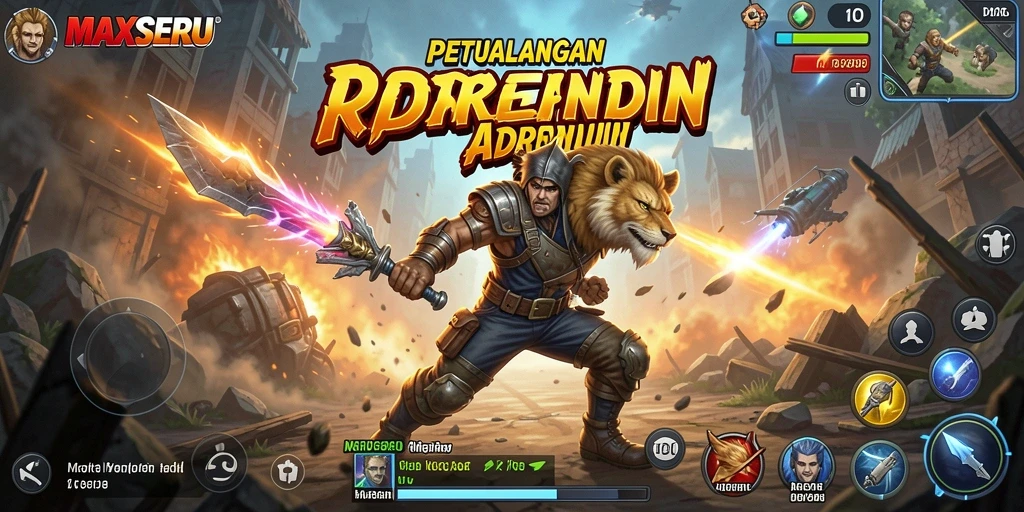 Screenshot MAXSERU menampilkan aksi mendebarkan dalam gameplay.