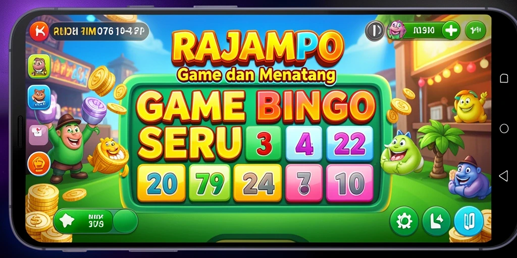 Tampilan gameplay seru RAJAMPO yang penuh warna dan interaksi.