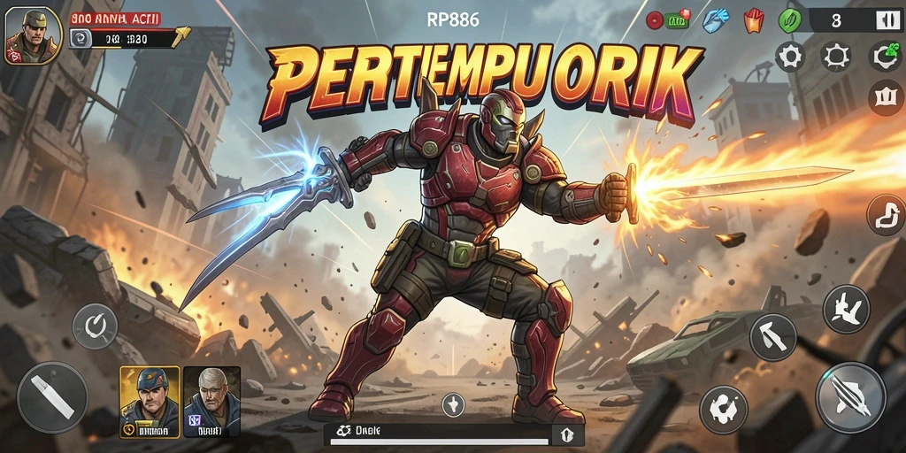Tampilan gameplay intens dari RP886 yang mendebarkan.