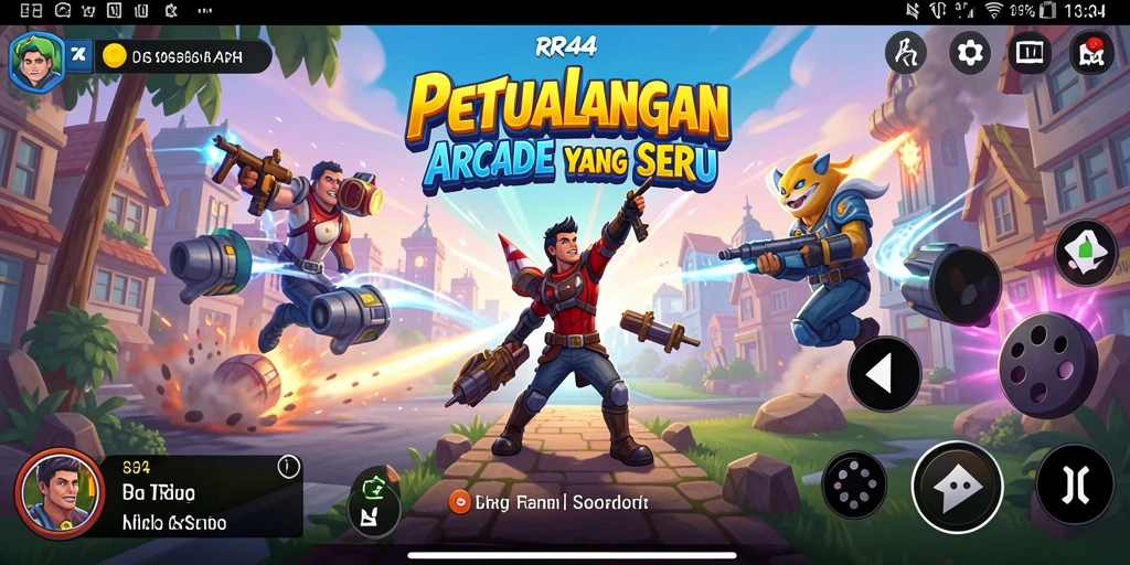 Screenshot utama menunjukkan gameplay intens dan menarik di RR44.