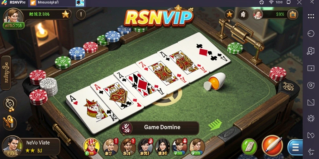 Tampilan gameplay seru RSNVIP dalam permainan Domino.