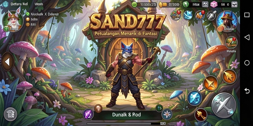 Tampilan gameplay dari SAND77 memperlihatkan petualangan seru dan penuh tantangan.