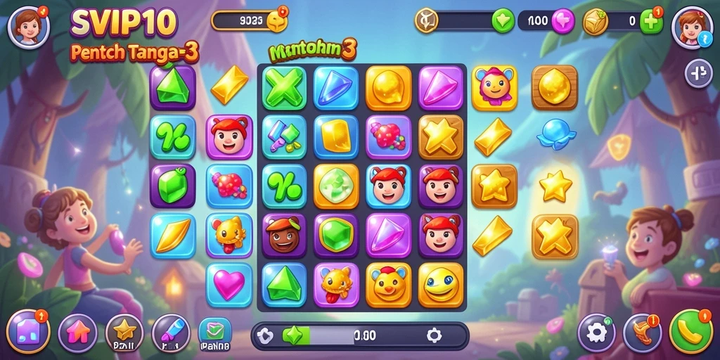 Screenshot dari gameplay SVIP10 yang menampilkan momen seru mencocokkan objek.